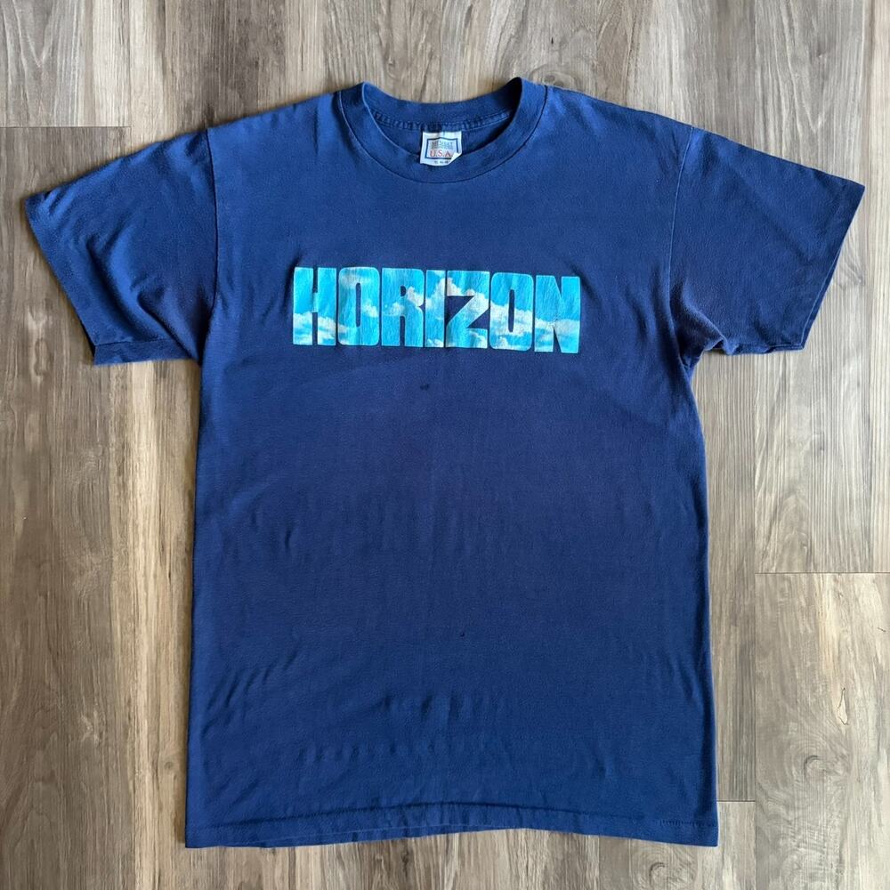 Vintage Nature T-Shirt Men's Size M Horizon 1980s 50/50 Thin Single Stitch